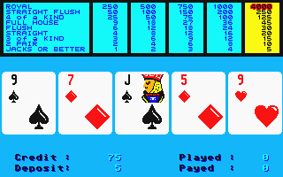 Realistic Video Poker atari screenshot