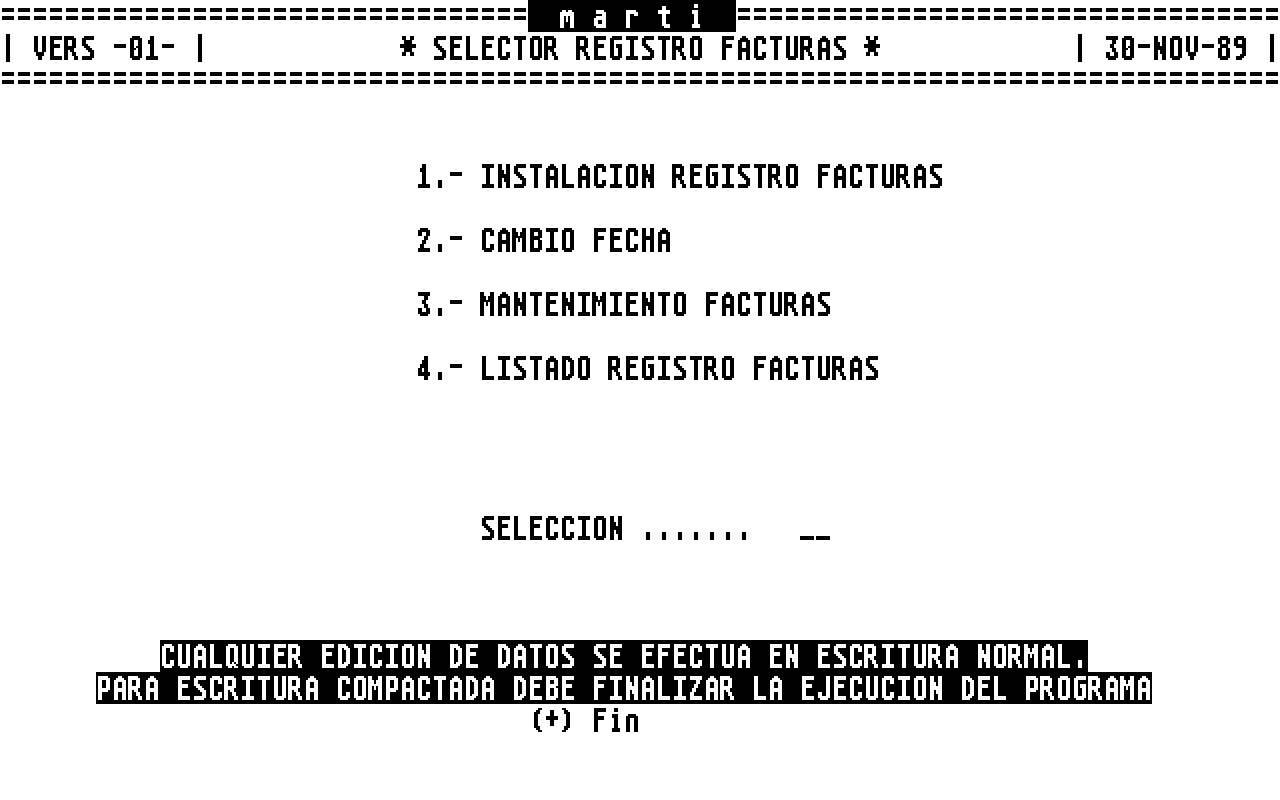 Registro de Facturas atari screenshot