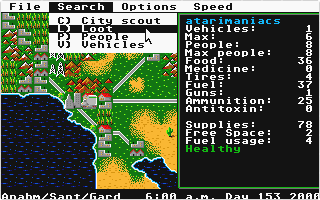 Roadwar 2000 atari screenshot