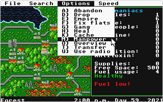 Roadwar Europa atari screenshot