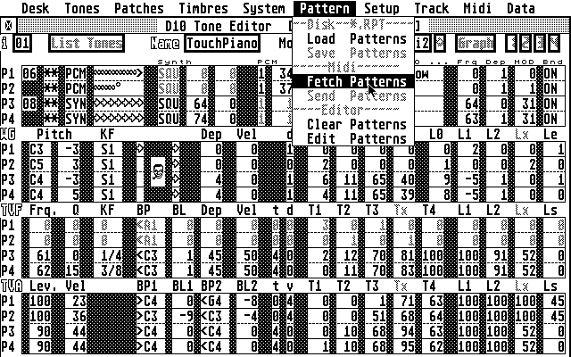 Roland D10 Editor atari screenshot