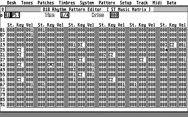 Roland D10 Editor atari screenshot