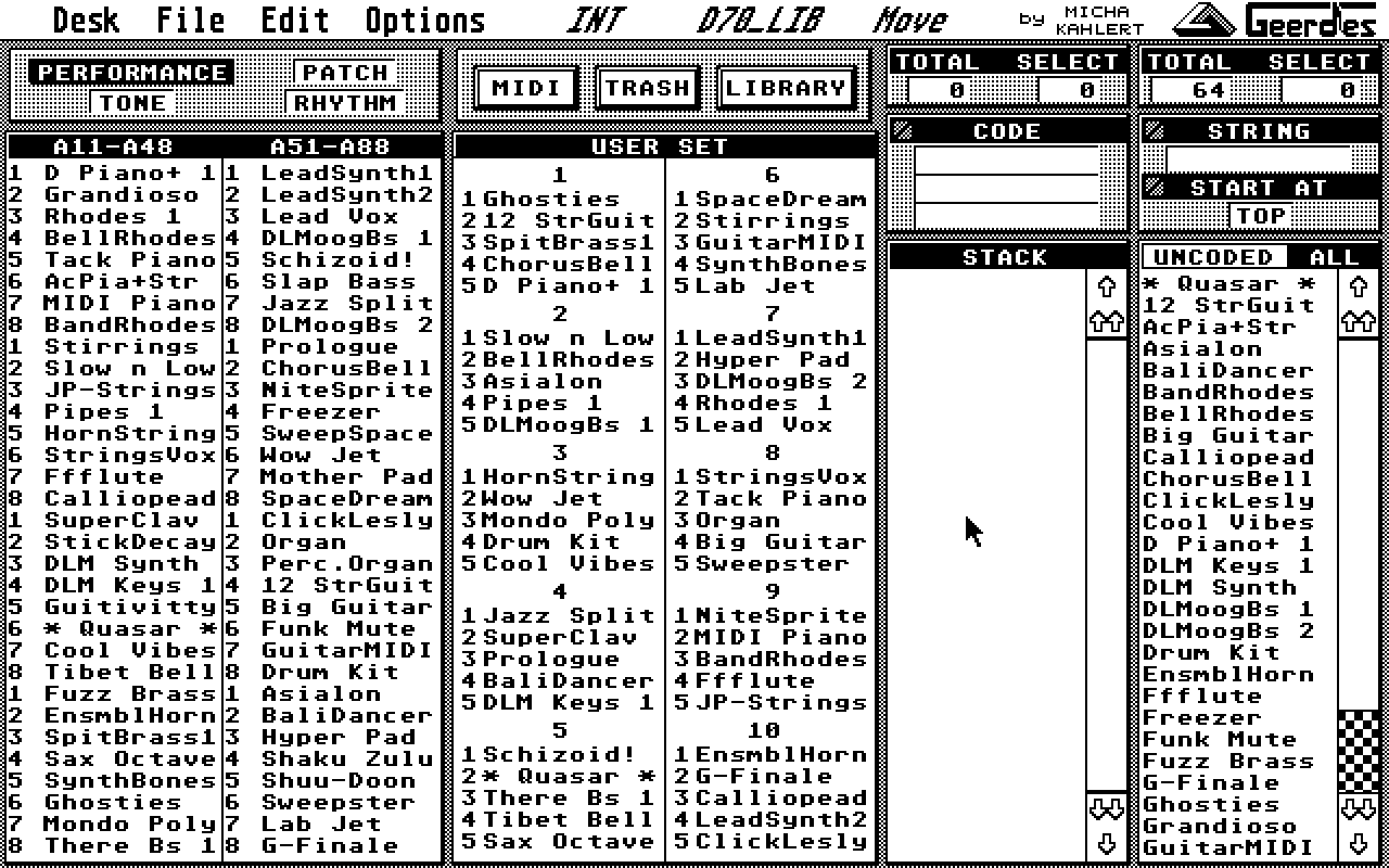 Roland D70 Editor & Manager atari screenshot
