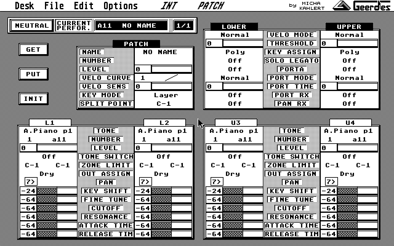 Roland D70 Editor & Manager atari screenshot
