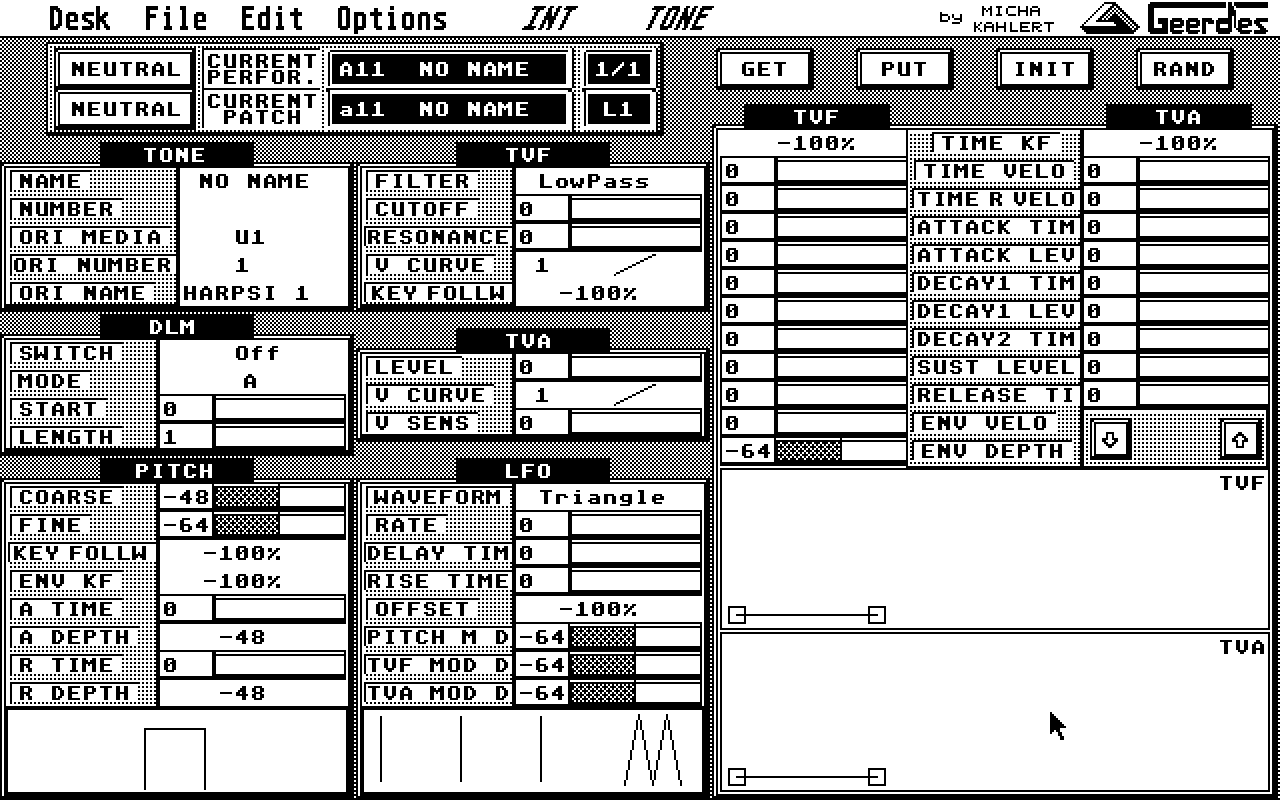Roland D70 Editor & Manager atari screenshot