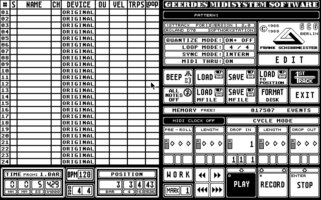 Roland D70 Editor & Manager atari screenshot