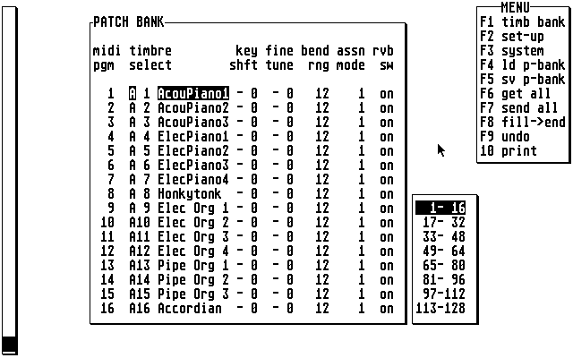 Roland MT32 Editor atari screenshot