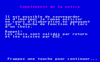 Roman Policier (Le) atari screenshot