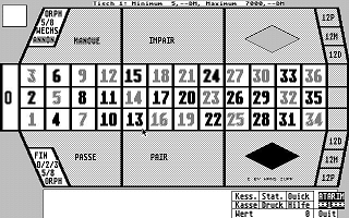 Roulette atari screenshot