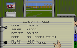 Rugby League Coach atari screenshot