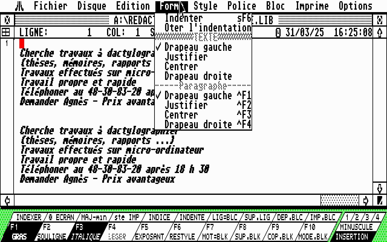Rédacteur (Le) atari screenshot