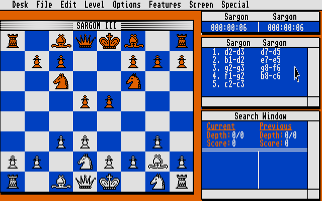 Sargon III atari screenshot