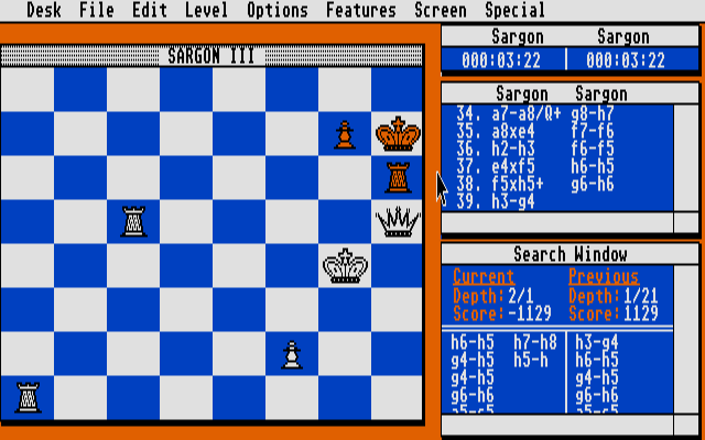 Sargon III atari screenshot