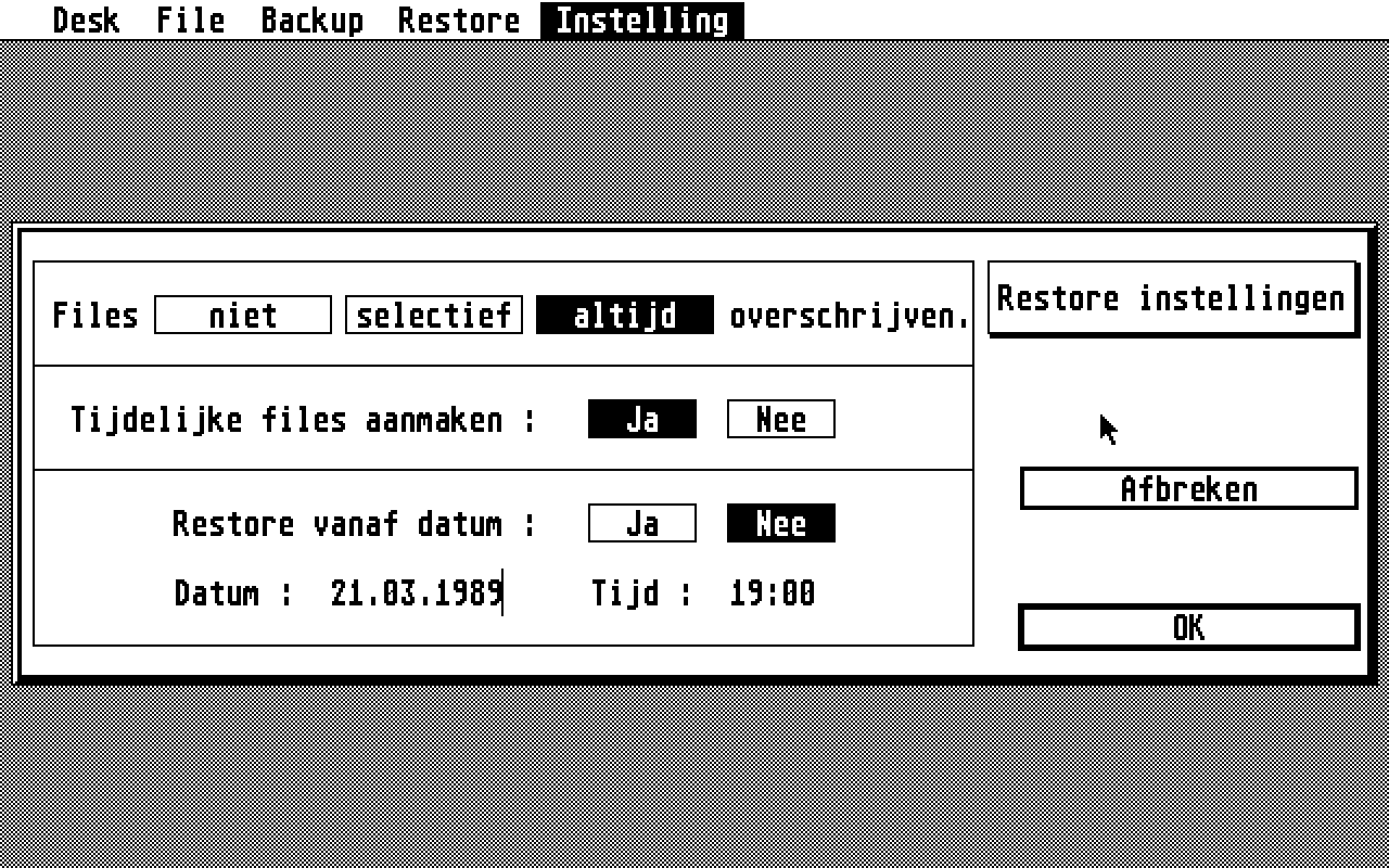 SBBackup atari screenshot
