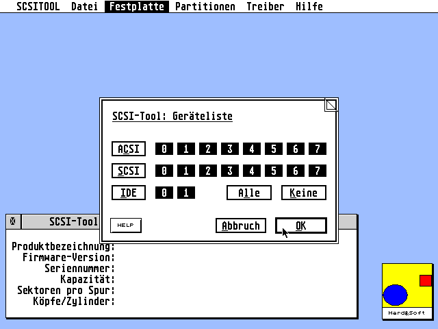 SCSI Tool atari screenshot