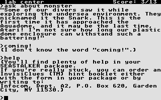 Seastalker atari screenshot