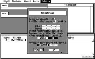 Seura Kirjanpito atari screenshot