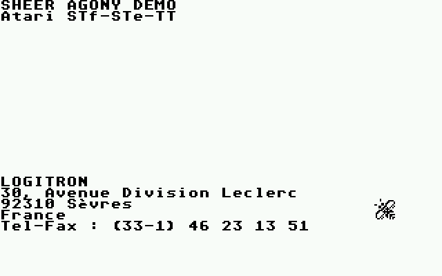 Sheer Agony atari screenshot