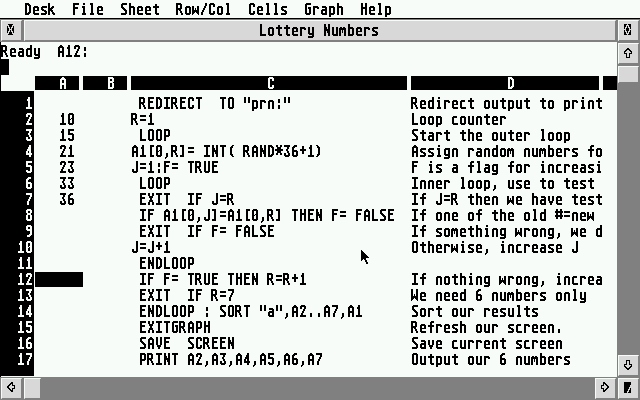 Sheet atari screenshot