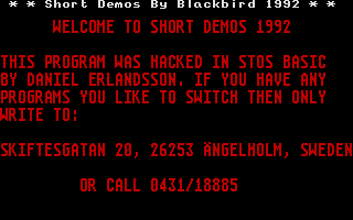 Short Demos atari screenshot
