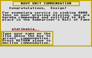 Silent Service atari screenshot