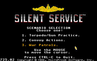 Silent Service atari screenshot