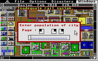 Sim City atari screenshot