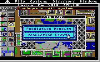 Sim City atari screenshot