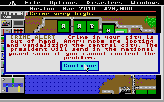 Sim City atari screenshot