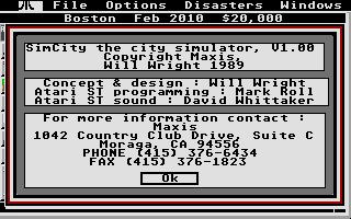 Sim City atari screenshot