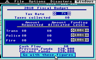 Sim City atari screenshot