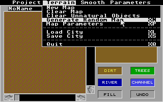 Sim City - Terrain Editor atari screenshot
