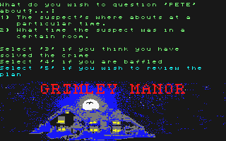 Sleuth atari screenshot