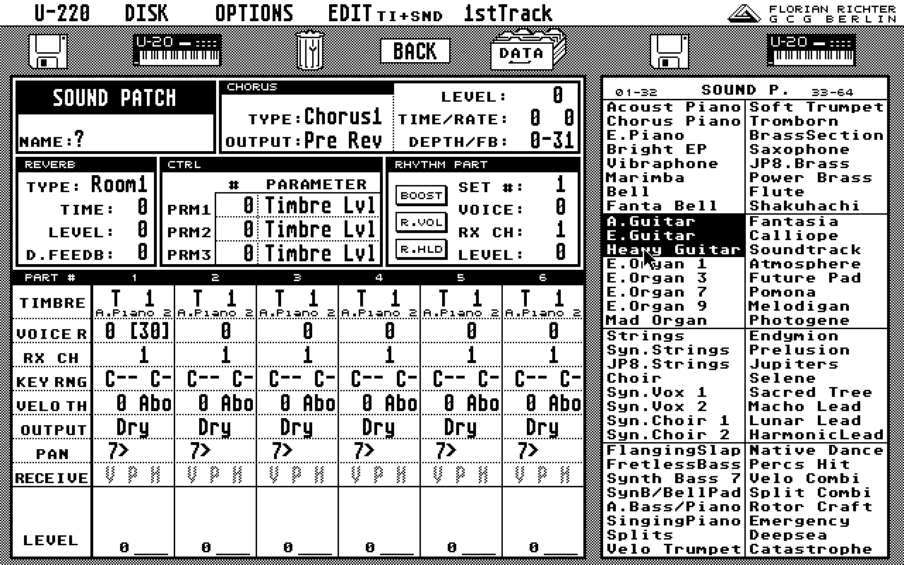 Softworkstation for Roland RS-PCM U20 U220 atari screenshot
