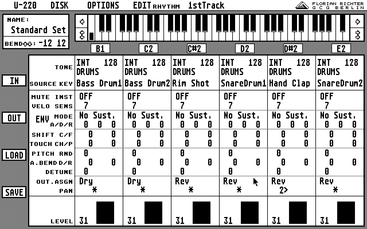 Softworkstation for Roland RS-PCM U20 U220 atari screenshot