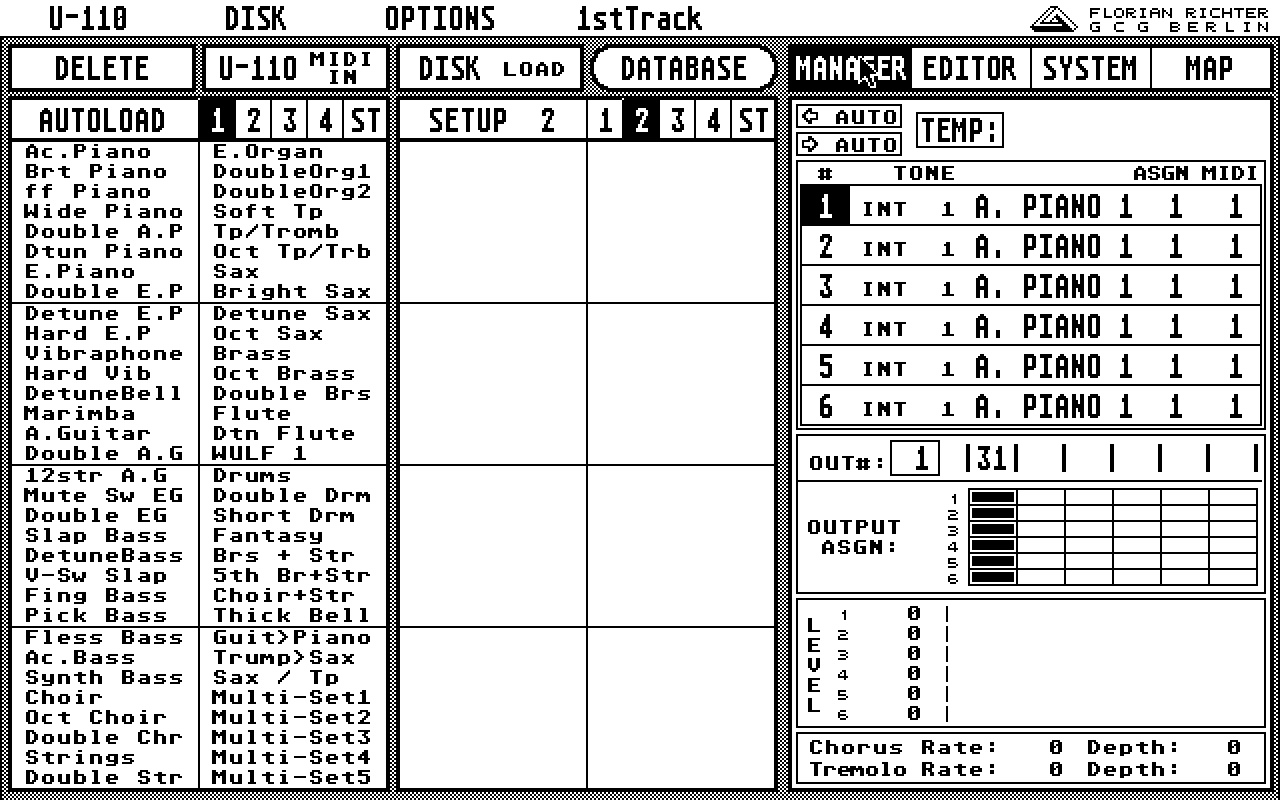 Softworkstation for Roland U110 atari screenshot