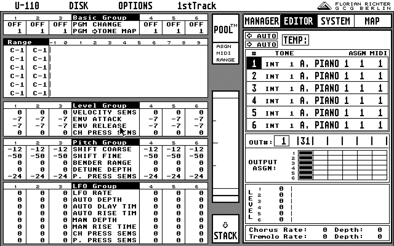 Softworkstation for Roland U110 atari screenshot
