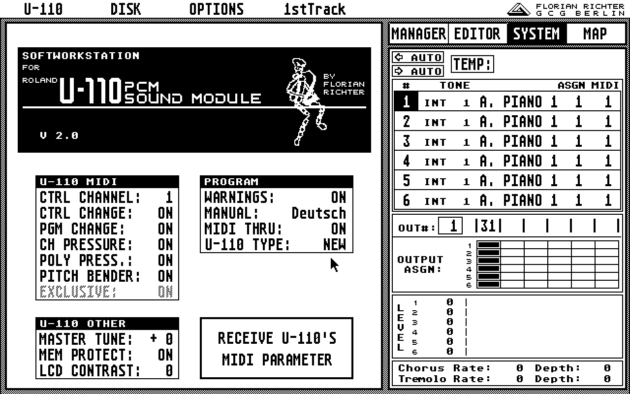 Softworkstation for Roland U110 atari screenshot