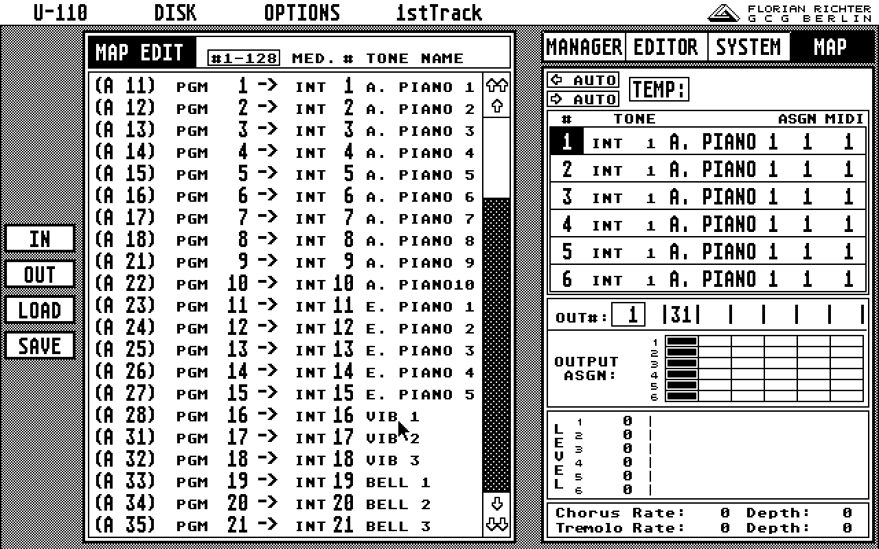 Softworkstation for Roland U110 atari screenshot
