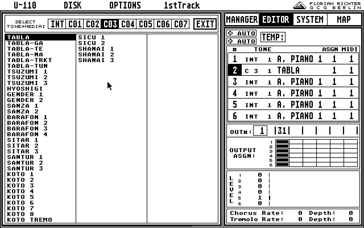 Softworkstation for Roland U110 atari screenshot