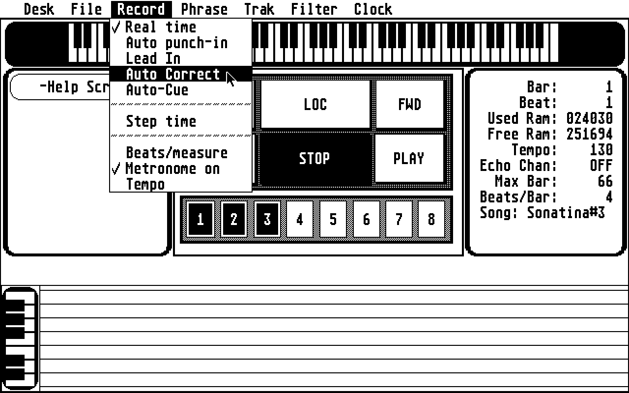 Soundwave Digital MIDI Sequencer atari screenshot