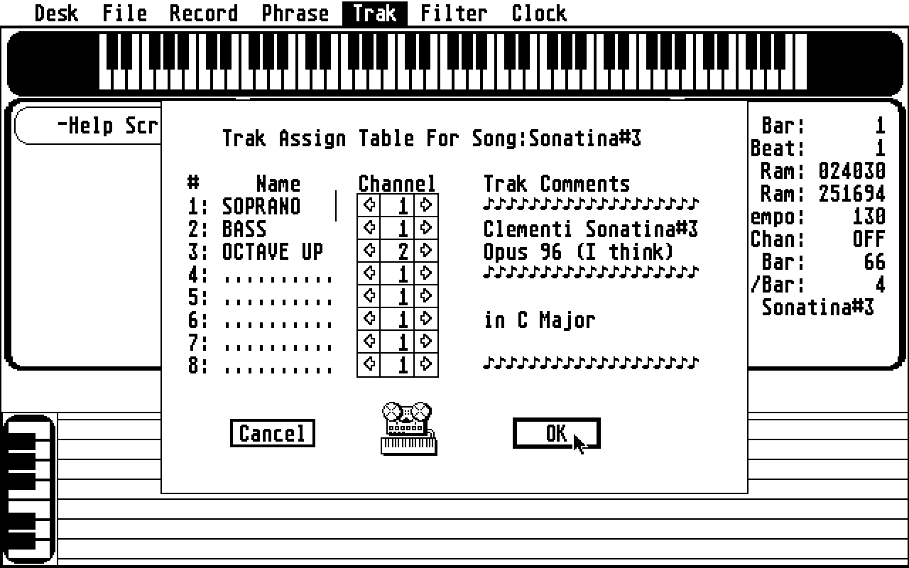 Soundwave Digital MIDI Sequencer atari screenshot
