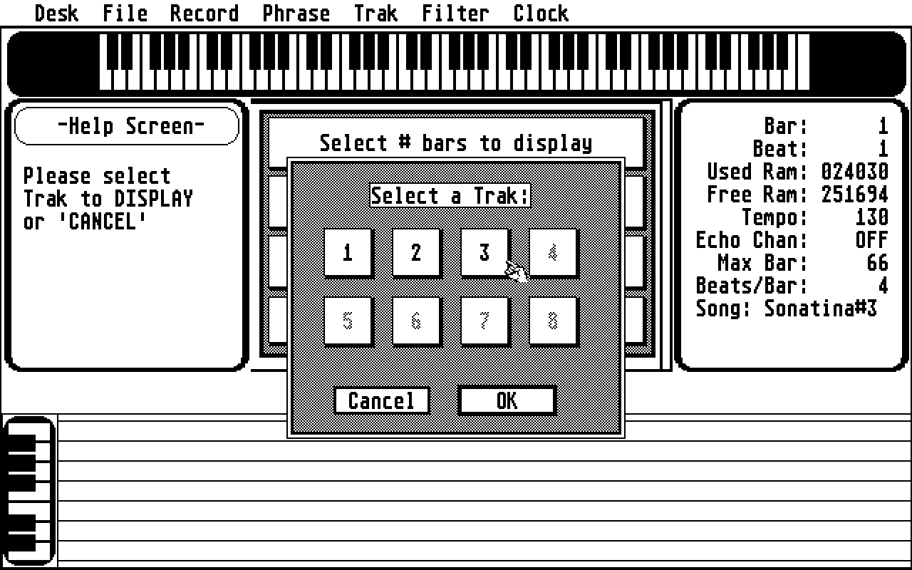 Soundwave Digital MIDI Sequencer atari screenshot