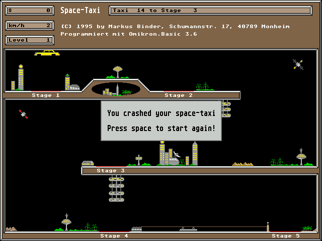 Space Taxi atari screenshot