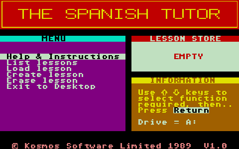 Spanish Tutor (The) atari screenshot
