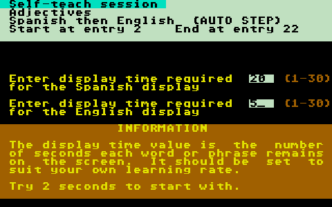 Spanish Tutor (The) atari screenshot