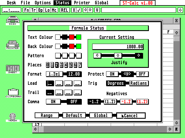 ST-Calc atari screenshot