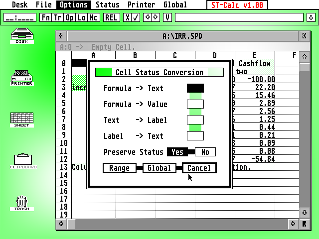 ST-Calc atari screenshot