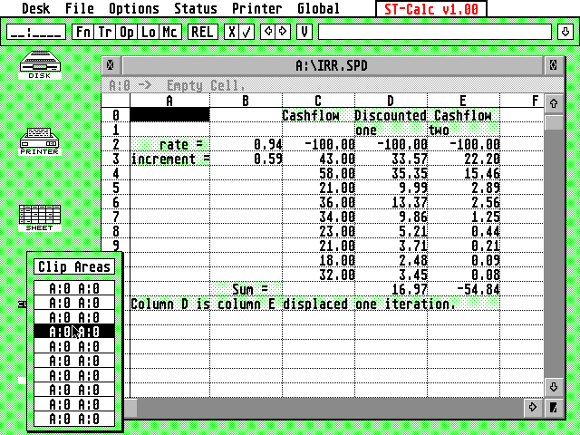 ST-Calc atari screenshot