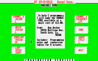 ST AY-3-8910 Sound Demo atari screenshot